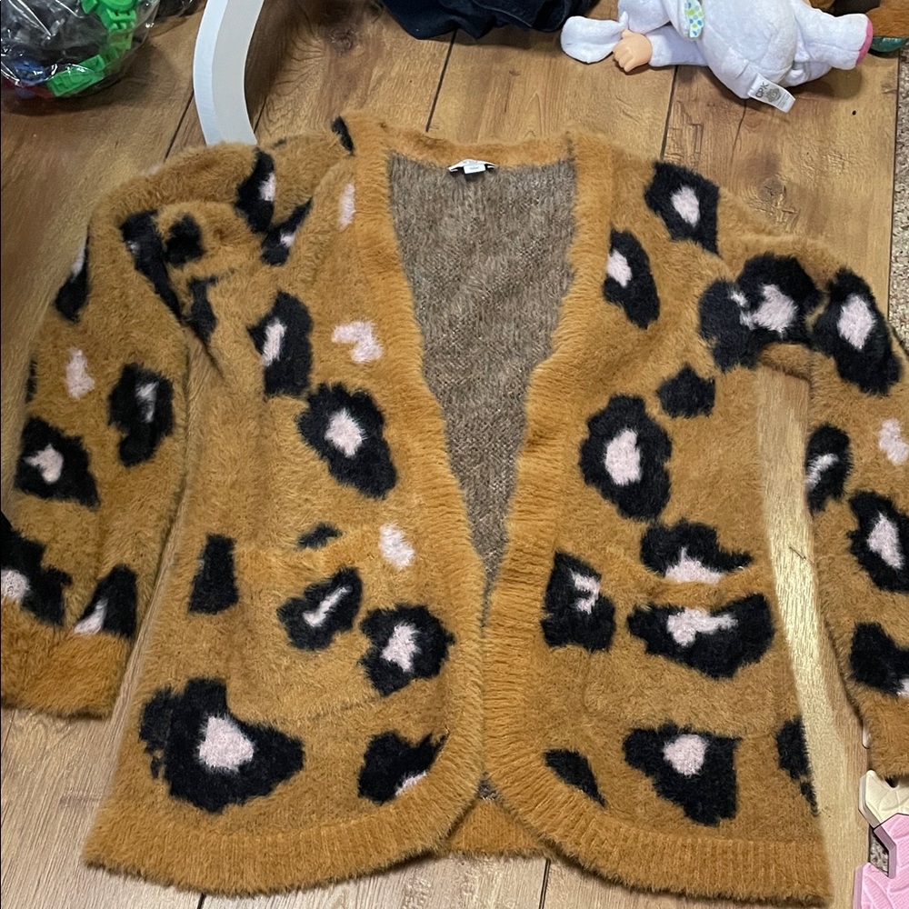 Crown & Ivy Brown Leopard Print Kids Jacket